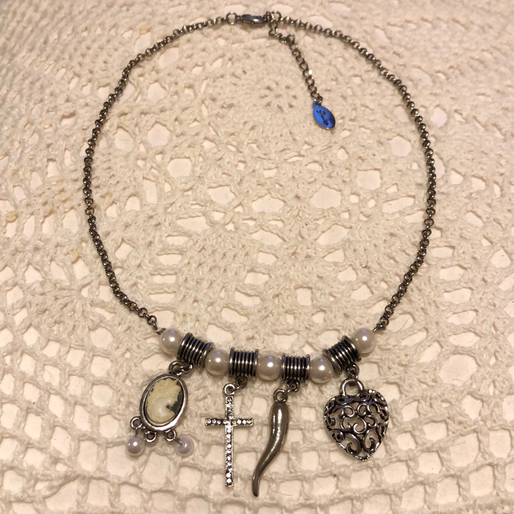 Gwen Silver Charm Necklace